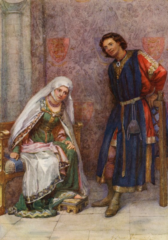 William Shakespeares pjäs: Kung John (färglitografi) av Gertrude E. Demain (after) Hammond