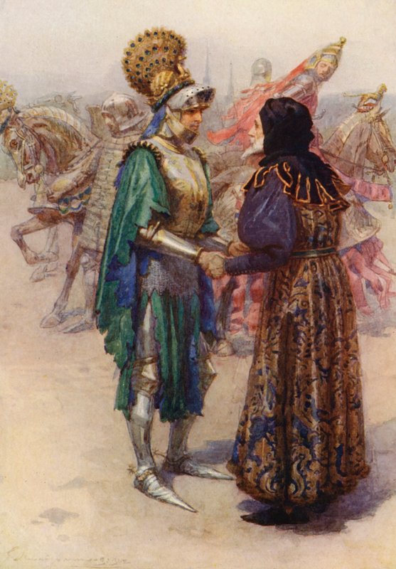 William Shakespeares pjäs: Richard II (färglitografi) av Gertrude E. Demain (after) Hammond