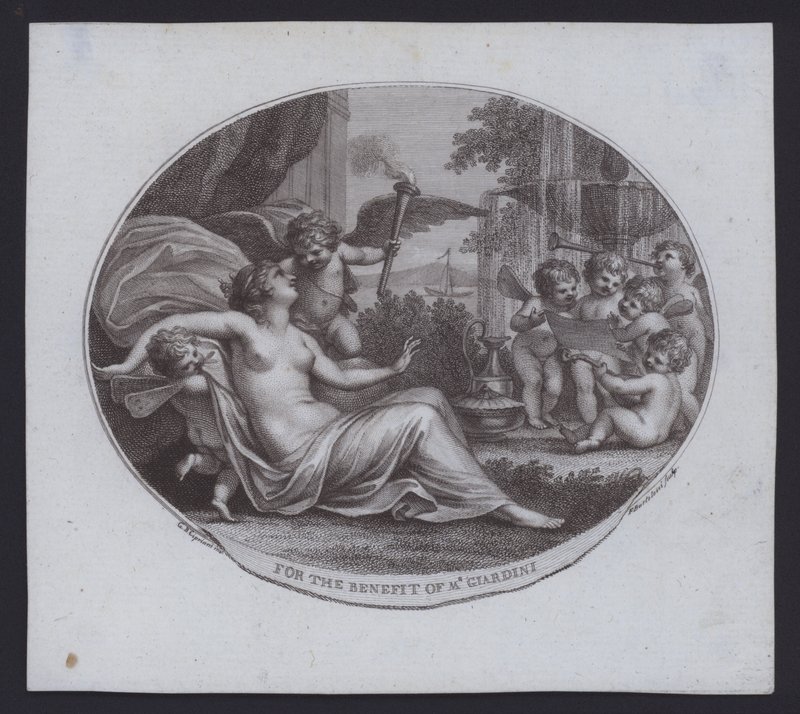 Förmånsbiljett för den italienske violinisten, kompositören och operaimpresariot Felice de Giardini av Giovanni Battista (after) Cipriani