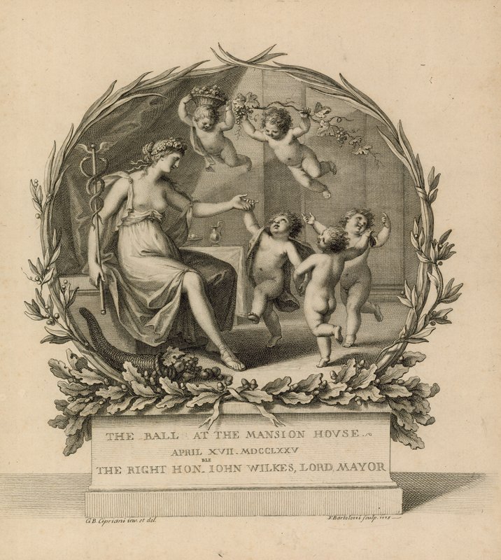 Biljett till The Ball at the Mansion House, London, 17 april 1775 av Giovanni Battista Cipriani