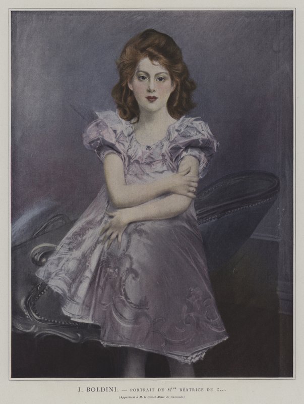 Porträtt av Mademoiselle Beatrice de C... av Giovanni Boldini
