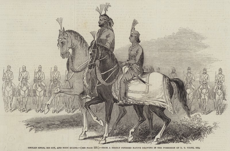 Gholab Singh, hans son och kroppsvakt av Godfrey Thomas Vigne