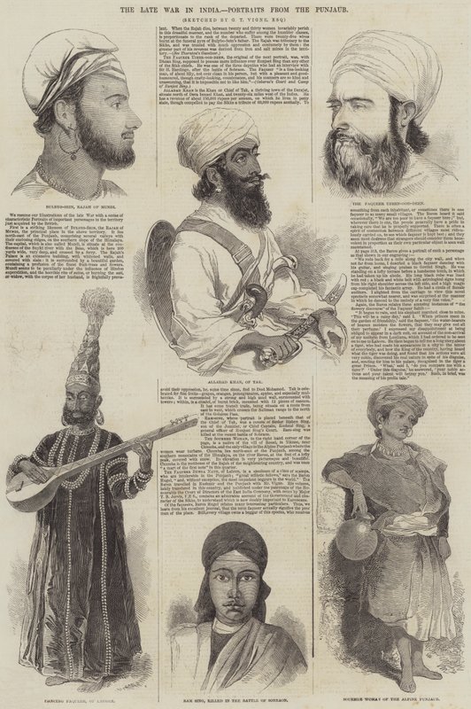 Det sena kriget i Indien, Porträtt från Punjaub av Godfrey Thomas Vigne