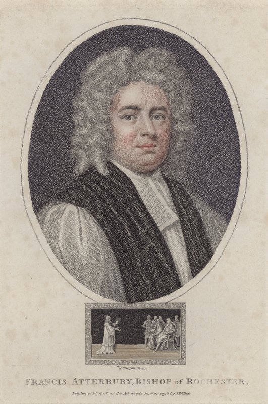 Francis Atterbury, biskop av Rochester (färgad gravyr) av Godfrey (after) Kneller