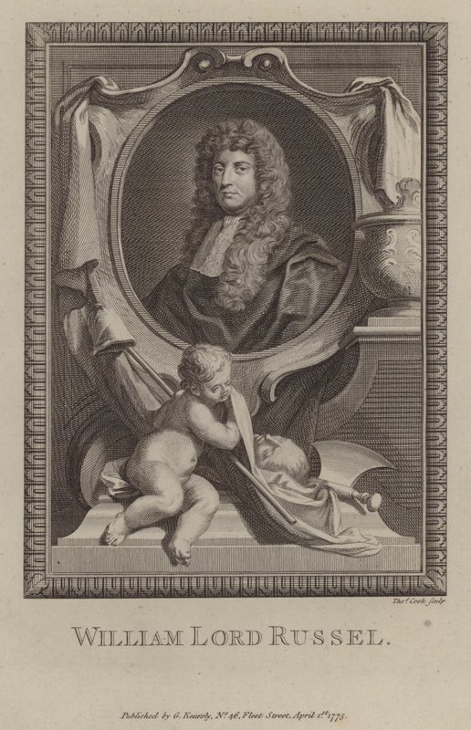 William Russell, Lord Russell, engelsk politiker (gravyr) av Godfrey (after) Kneller