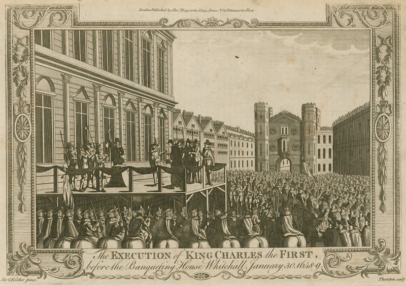 Avrättningen av kung Karl I inför Banketthuset i Whitehall den 30 januari 1649. av Godfrey Kneller