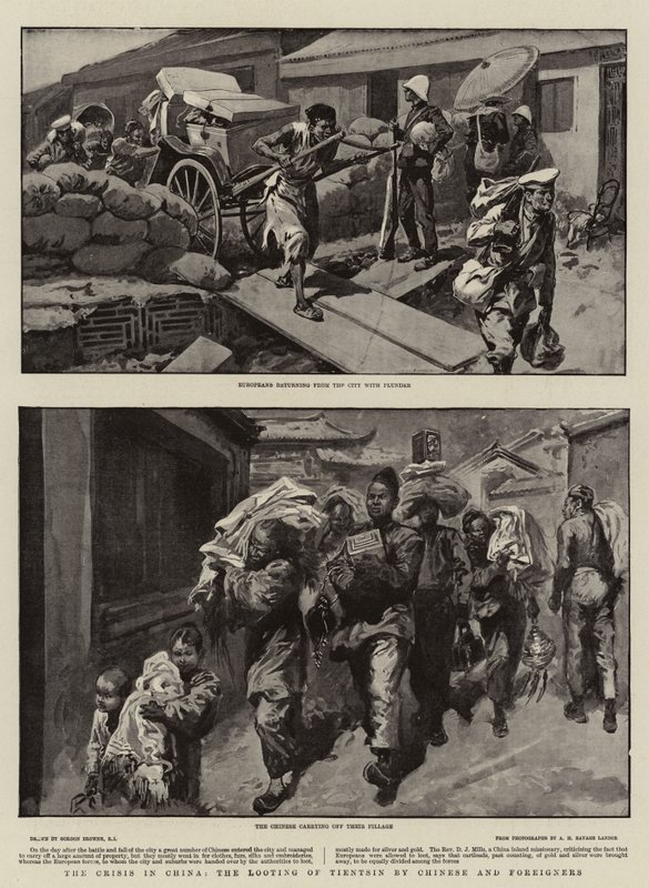 Krisen i Kina, plundringen av Tientsin av kineser och utlänningar av Gordon Frederick Browne