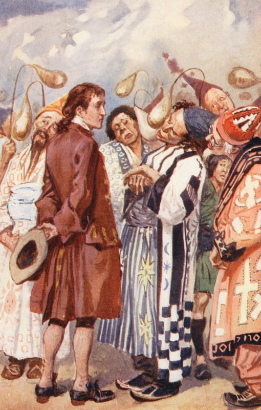 Illustration till Gullivers resor av Jonathan Swift (färglitografi) av Gordon Frederick (after) Browne