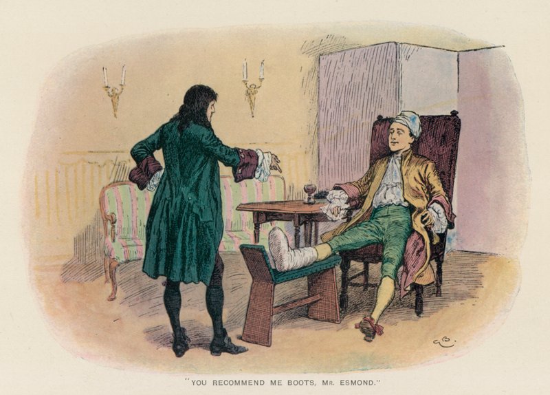 Illustration för The History of Henry Esmond av Thackeray (färg litho) av Gordon Frederick (after) Browne