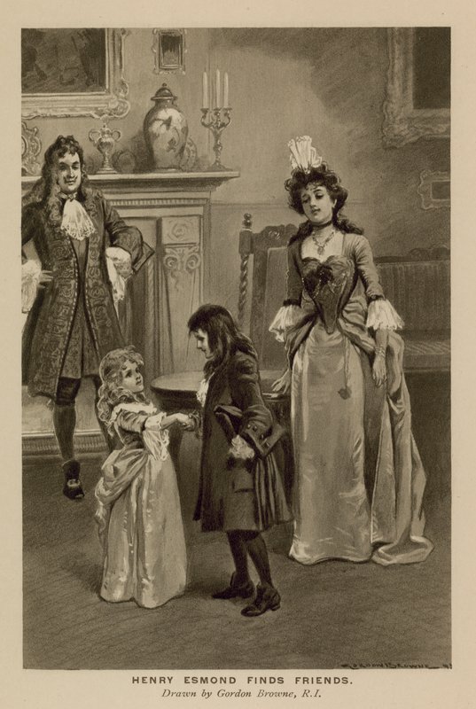 Illustration för The History of Henry Esmond av Thackeray (litho) av Gordon Frederick (after) Browne