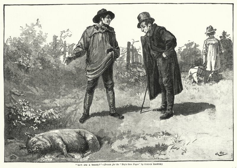 "Är hon inte vacker?" (gravyr) av Gordon Frederick (after) Browne
