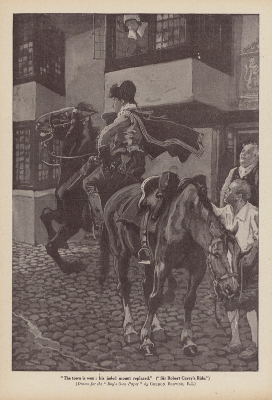 Sir Robert Careys ritt (litografi) av Gordon Frederick (after) Browne