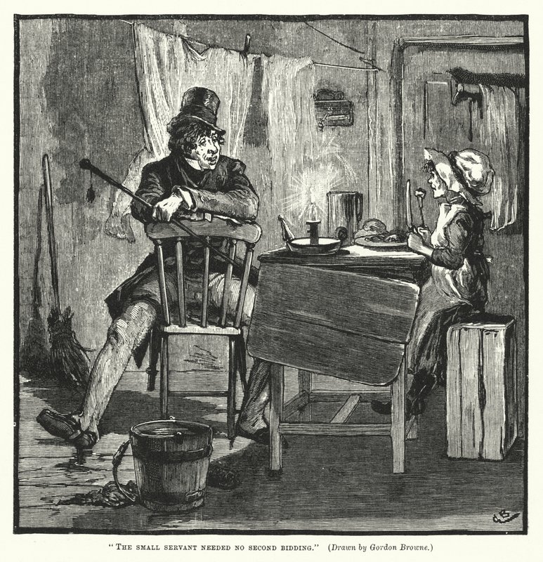 Den lilla tjänaren behövde ingen andra budgivning (gravyr) av Gordon Frederick (after) Browne