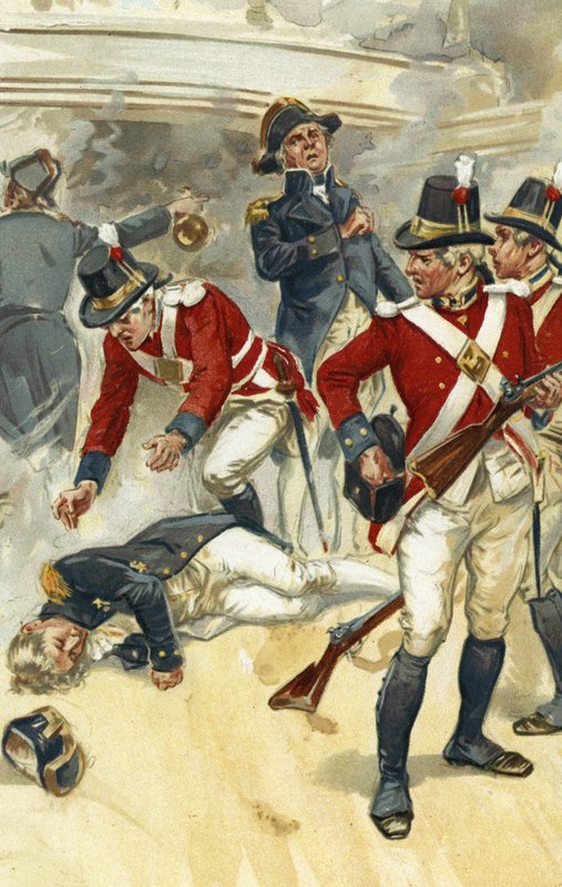 Amiral Lord Nelson skadades dödligt i slaget vid Trafalgar av Gordon Frederick Browne