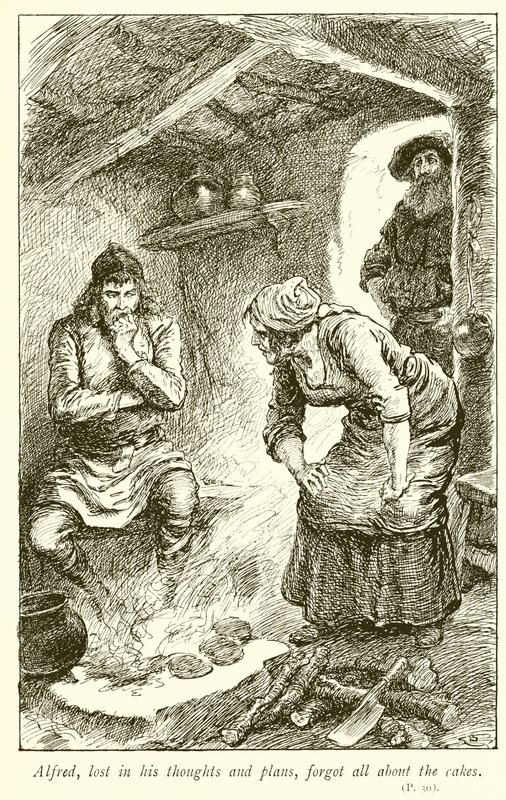Alfred bränner kakorna av Gordon Frederick Browne
