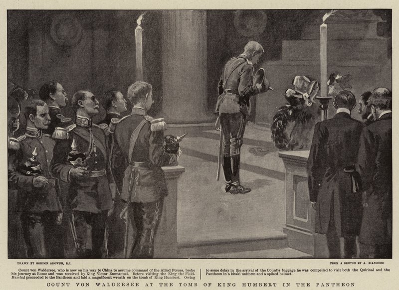 Greve von Waldersee vid kung Humberts grav i Pantheon av Gordon Frederick Browne
