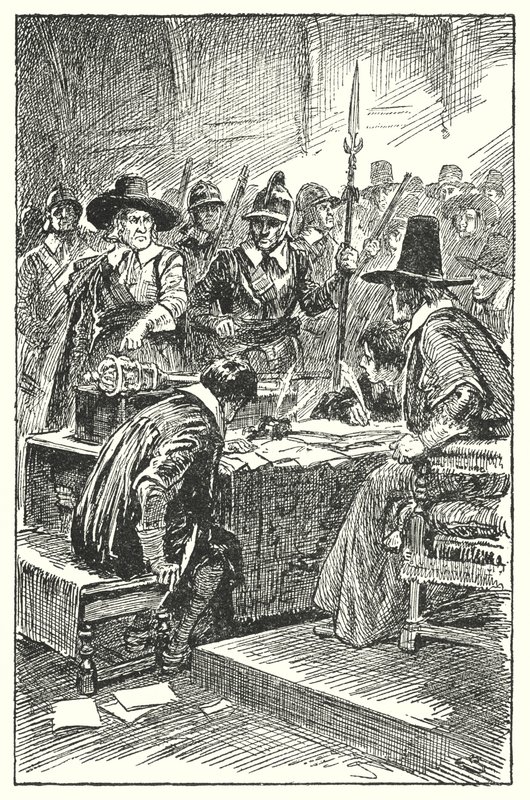 Cromwell utvisar det långa parlamentet (litho) av Gordon Frederick Browne