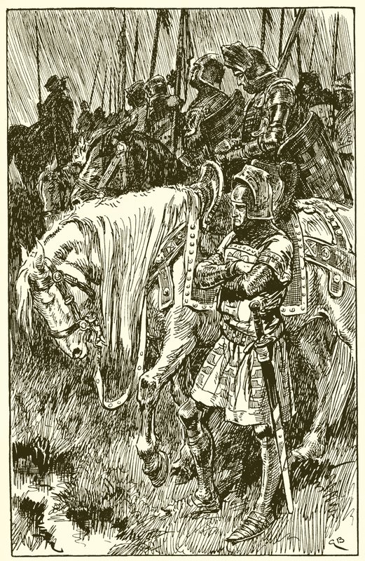 Engelsmän som väntar på morgonen för slaget vid Agincourt av Gordon Frederick Browne