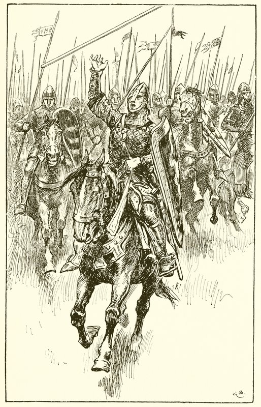 Normander som anfaller i slaget vid Hastings av Gordon Frederick Browne