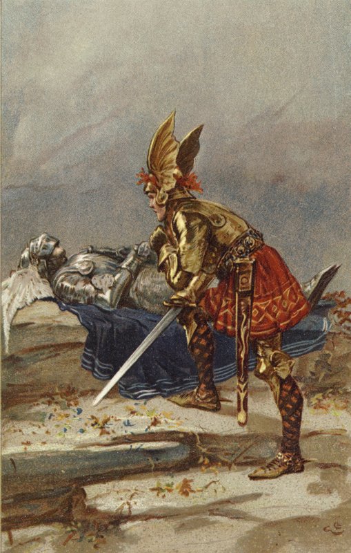 Sigurd sa till sig själv att vad som än hände måste han se på ansiktet (chromolitho) av Gordon Frederick Browne
