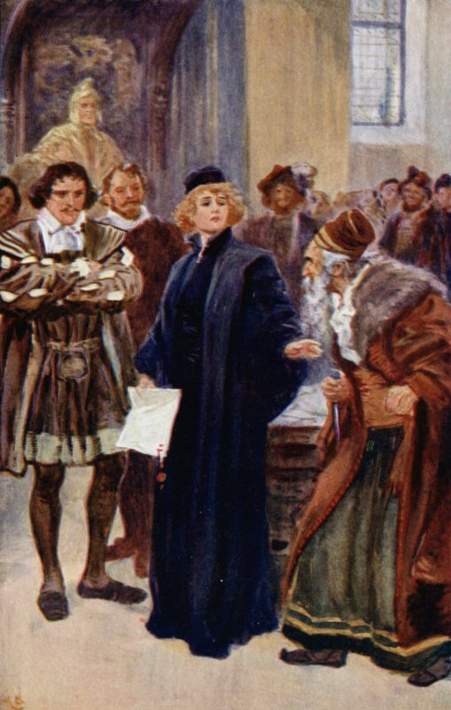 "Vänta lite, jude", sa Portia av Gordon Frederick Browne