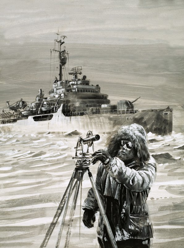 En medlem av British Antarctic Survey Team i arbete av Graham Coton
