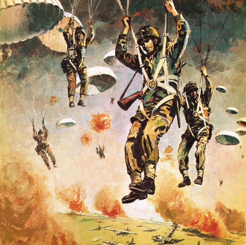Brittiska 1:a luftburna divisionen släpps ner i Arnhem den 17 september av Graham Coton