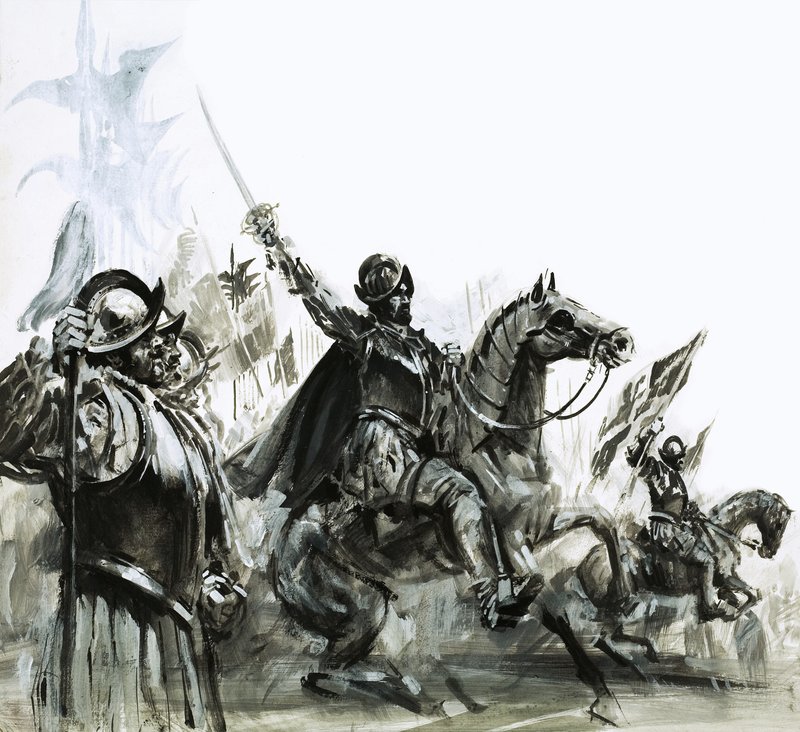 Francisco de Coronado i spetsen för sin expedition till Mexiko av Graham Coton