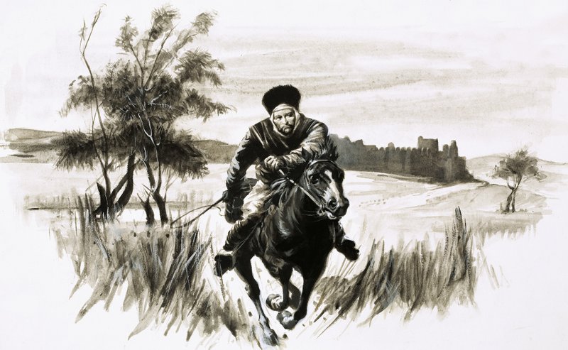 Friar John på en eldig mongolisk häst av Graham Coton