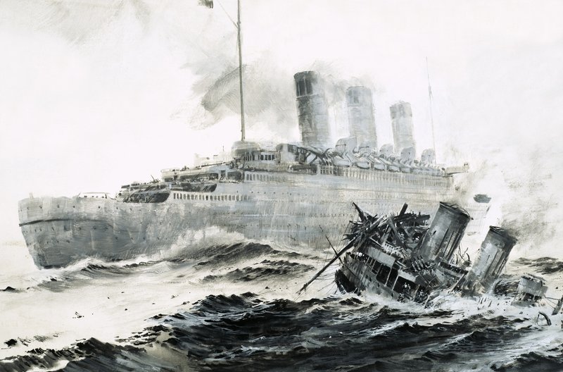 Queen Mary stöter på sin eskort Curacoa och sänker fartyget av Graham Coton