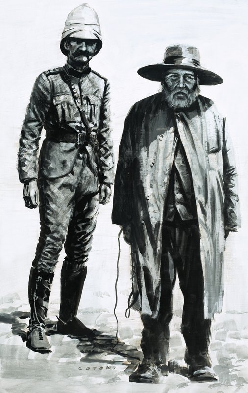 Segraren i slaget vid Spion Kop, Lord Roberts, och boergeneralen Cronja av Graham Coton