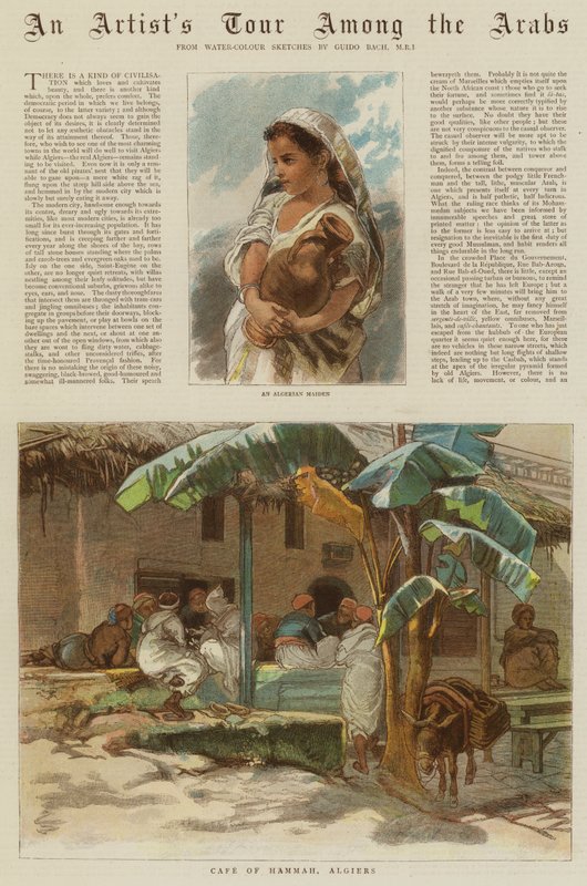 En konstnärs resa bland araberna (färggravyr) av Guido Bach