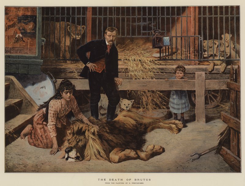 Brutus död (chromolitho) av Gustav Wertheimer