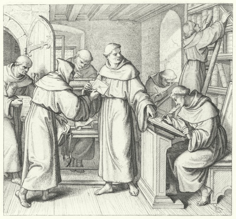 Martin Luther, kyrkoherde i Sachsen och Thüringen (gravyr) av Gustav Ferdinand Leopold Konig