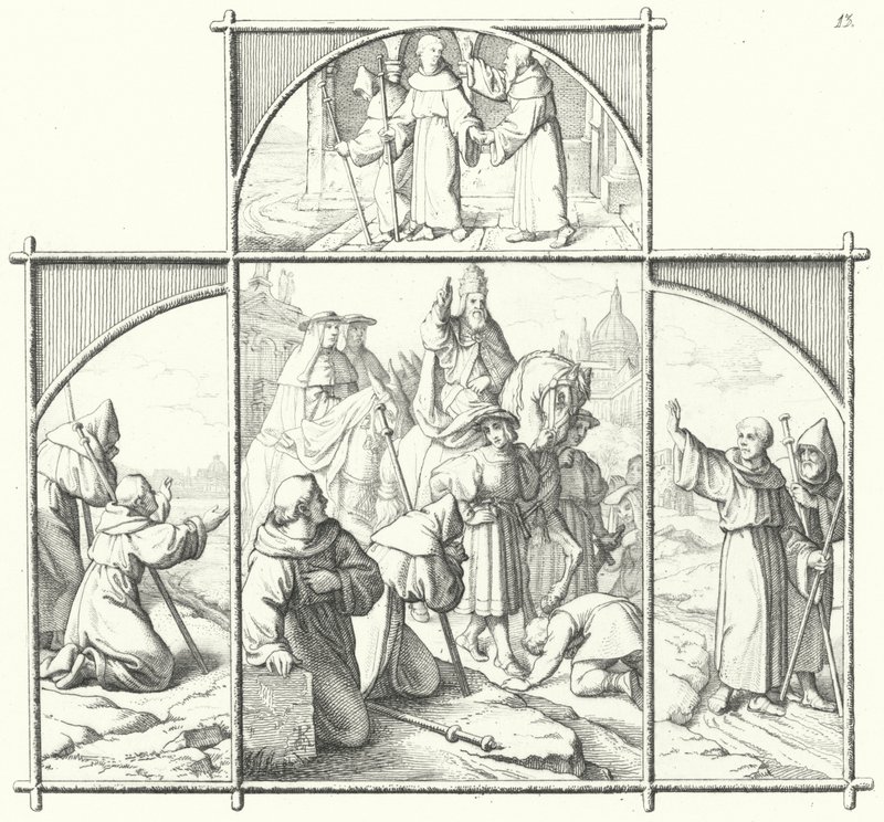 Martin Luthers resa till Rom (gravyr) av Gustav Ferdinand Leopold Konig