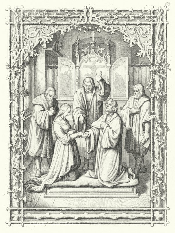 Martin Luthers äktenskap med Katharina von Bora av Gustav Ferdinand Leopold Konig