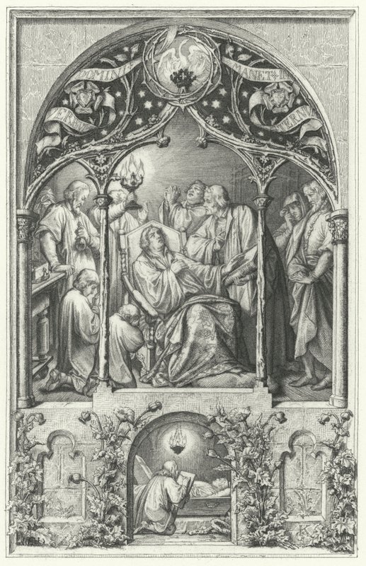 Martin Luthers död (gravyr) av Gustav Ferdinand Leopold Konig
