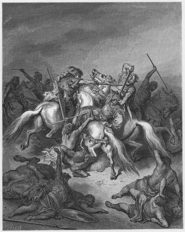 Gustave Dore Bibeln: Abishai räddar livet på David av Gustave Dore