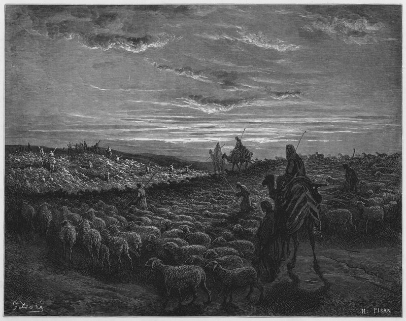 Gustave Dore Bibeln: Abraham reser in i Kanaans land av Gustave Dore
