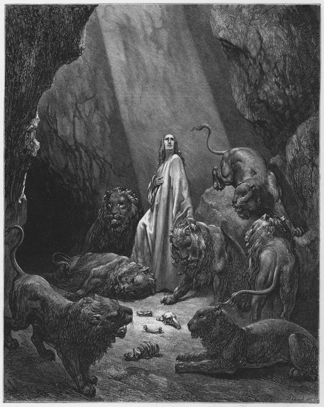 Gustave Dore Bibeln: Daniel i lejonhålan av Gustave Dore