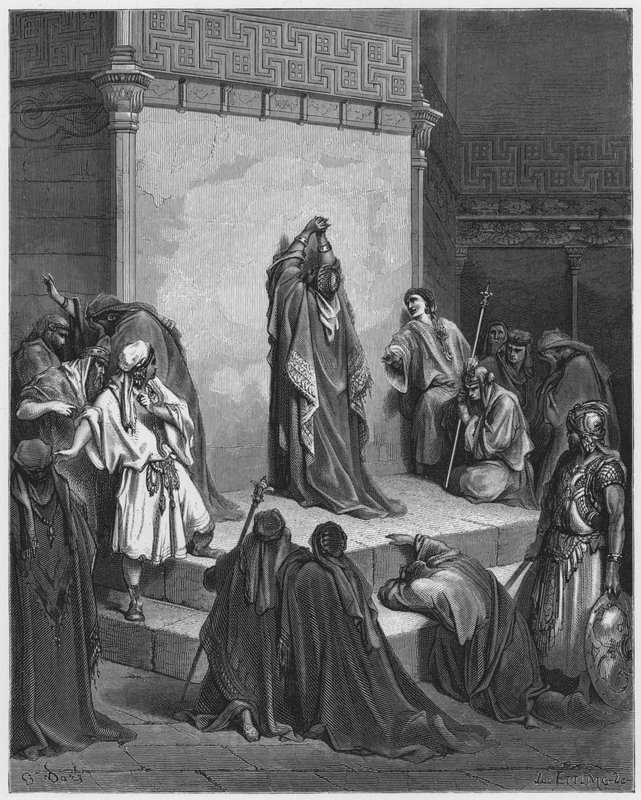 Gustave Dore Bibeln: David sörjer över Absaloms död av Gustave Dore