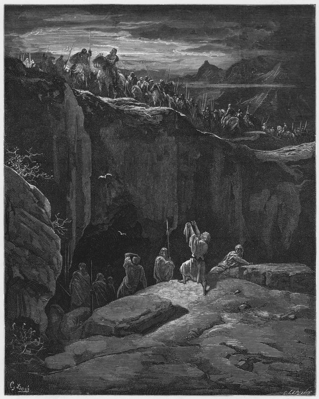 Gustave Dore Bibeln: David visar Saul att han hade skonat hans liv av Gustave Dore