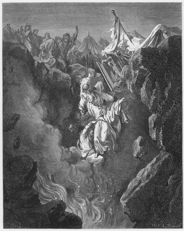 Gustave Dore Bibeln: Korahs, Datans och Abirams död av Gustave Dore