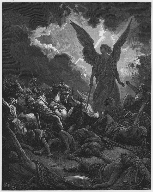 Gustave Dore Bibeln: Förstörelse av Sanheribs armé av Gustave Dore