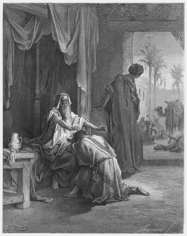 Gustave Dore Bibeln: Isak välsignar Jakob av Gustave Dore