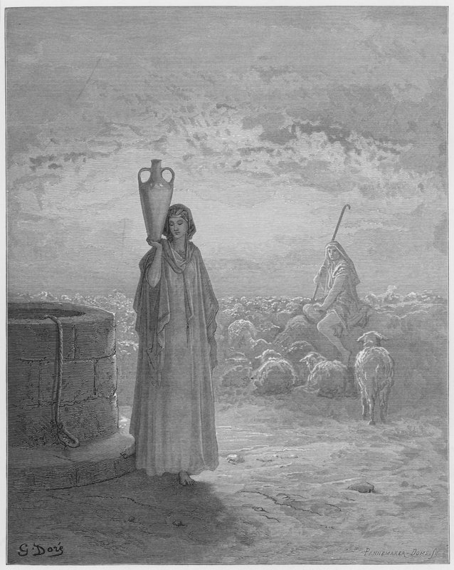 Gustave Dore Bibeln: Jakob håller Labans flockar av Gustave Dore