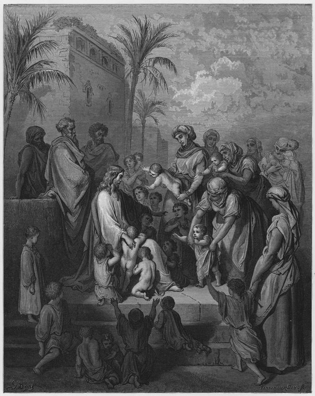 Gustave Dore Bibeln: Jesus välsignar barnen av Gustave Dore