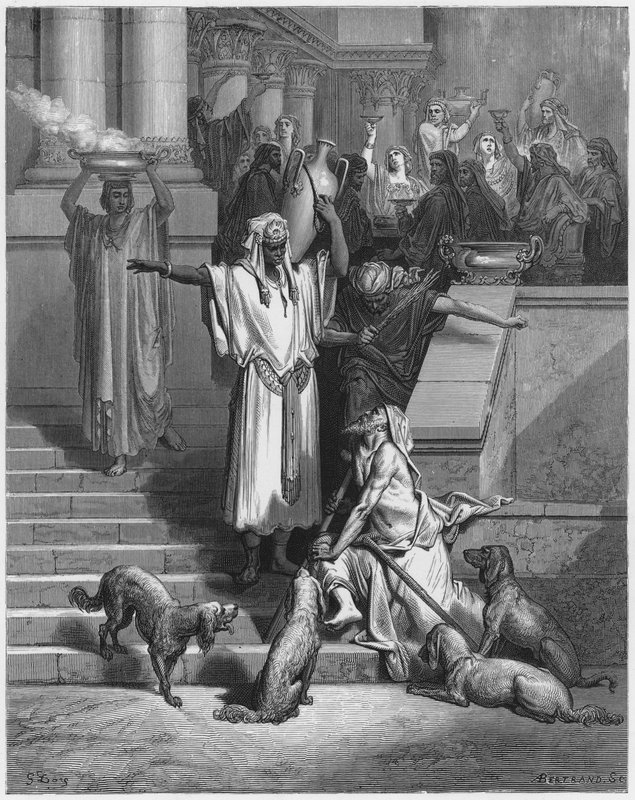 Gustave Dore Bibeln: Lasarus vid den rike mans dörr av Gustave Dore