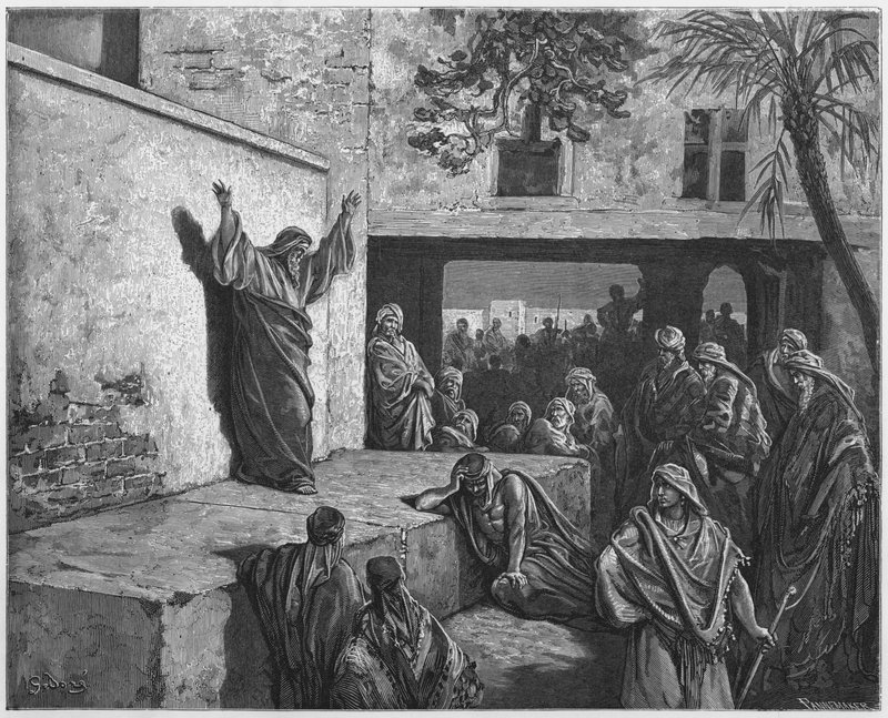Gustave Dore Bibeln: Mika uppmanar israeliterna att omvända sig av Gustave Dore