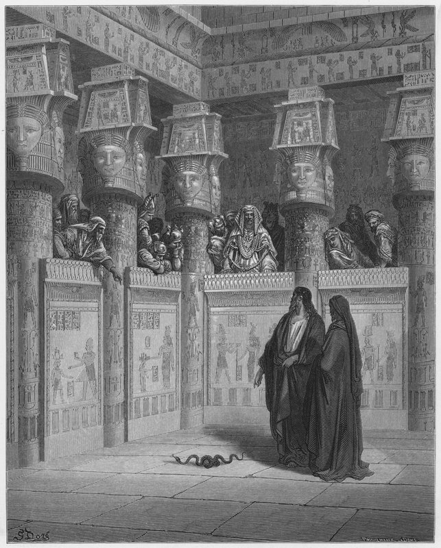 Gustave Dore Bibeln: Moses och Aron inför farao av Gustave Dore